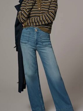 NWOT Anthropologie Maeve Colette Wide-Leg Jeans, Size 32/US Size 14